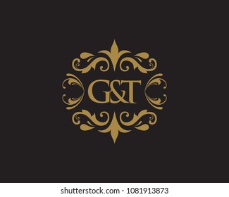 Elegant floral monogram design template for one or two letters . Wedding monogram. Calligraphic elegant ornament.
