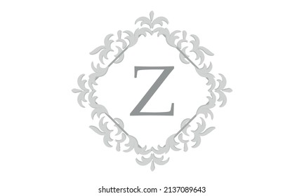 Elegant floral monogram design template for letter Z. Wedding monogram. Calligraphic elegant ornament. Business sign, identity monogram for restaurant, boutique, hotel, heraldic, jewelry.