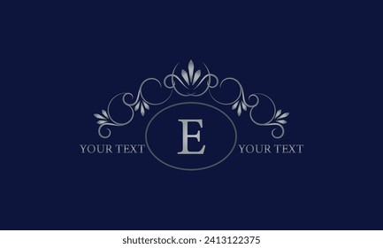 Elegant floral monogram design template with initial E. Vector illustration design for invitation, menu, company brand, cosmetics.