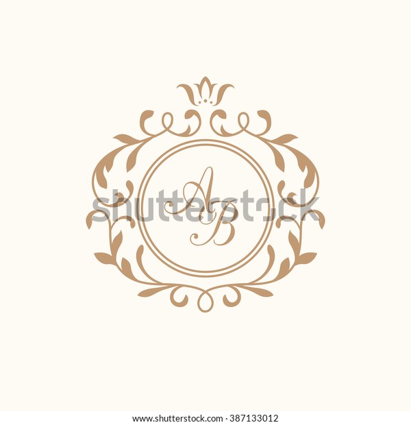 Elegant Floral Monogram Design Template One Stock Vector (Royalty Free ...