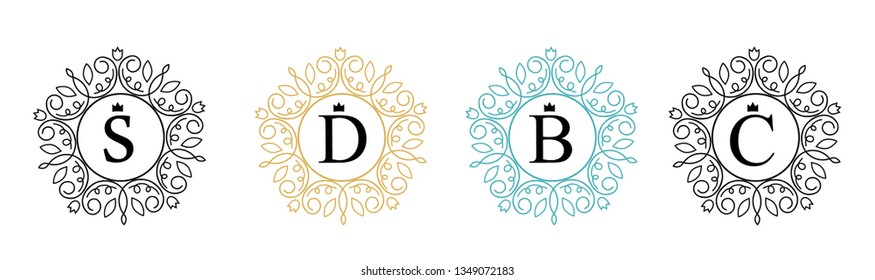 Elegant floral monogram template Design.