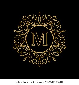 Elegant floral monogram template Design.