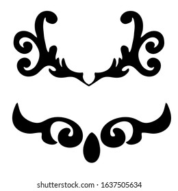 Elegant floral monograms and decorative elements. Design templates for invitations, labels. Wedding monograms. Calligraphic elegant ornament.