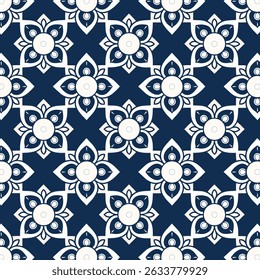 Elegant Floral Mosaic Intricate Symmetry on a Midnight Canvas