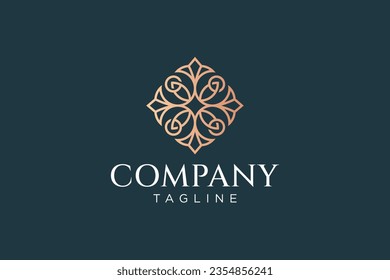 elegant floral ornament abstract concept logo design for beauty jewellery and fashion business