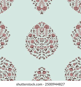 Elegant floral ornamental pattern with intricate details, seamlessly repeating. Ideal for textiles, wallpapers, and backgrounds. Vector illustration isolated on a white background.