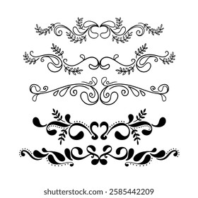 Elegant floral ornaments art on black colour