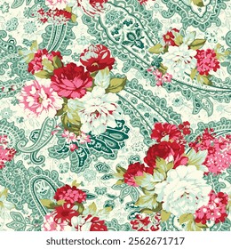 Elegant Floral Paisley Pattern for Fabric or Design