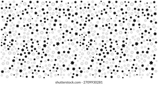 Elegante florale Muster Hintergrund mit schwarz-weißen Blumen für kreative Designs und künstlerische Projekte mit einer Vielzahl von Blumen Formen und Größen