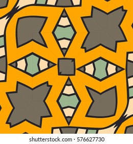 Elegant floral pattern , background, Ornament, beautiful florid pattern, plate, rug, vintage, vector illustration, Arabic pattern, Abstract Seamless Geometric Wallpaper. yellow and grey pattern