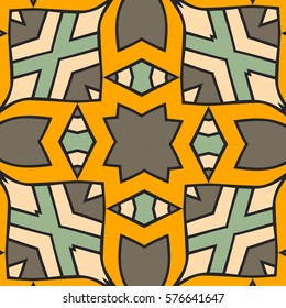 Elegant floral pattern , background, Ornament, beautiful florid pattern, plate, rug, vintage, vector illustration, Arabic pattern, Abstract Seamless Geometric Wallpaper. yellow and grey pattern
