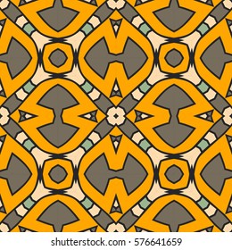 Elegant floral pattern , background, Ornament, beautiful florid pattern, plate, rug, vintage, vector illustration, Arabic pattern, Abstract Seamless Geometric Wallpaper. yellow and grey pattern