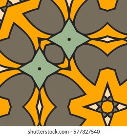 Elegant floral pattern , background, Ornament, beautiful florid pattern, plate, rug, vintage, vector illustration, Arabic pattern, Abstract Seamless Geometric Wallpaper. yellow and grey pattern