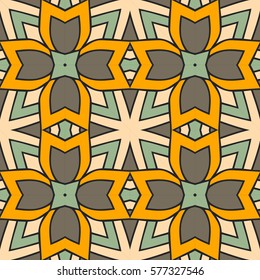 Elegant floral pattern , background, Ornament, beautiful florid pattern, plate, rug, vintage, vector illustration, Arabic pattern, Abstract Seamless Geometric Wallpaper. yellow and grey pattern
