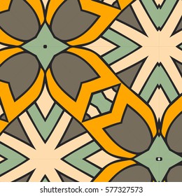 Elegant floral pattern , background, Ornament, beautiful florid pattern, plate, rug, vintage, vector illustration, Arabic pattern, Abstract Seamless Geometric Wallpaper. yellow and grey pattern