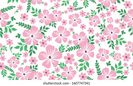 Elegant floral pattern background for valentine, with unique leaf and flower drawing.