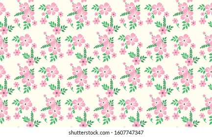 Elegant floral pattern background for valentine, with unique leaf and flower drawing.