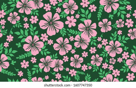 Elegant floral pattern background for valentine, with unique leaf and flower drawing.