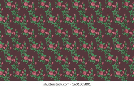Elegant floral pattern background for valentine, with leaf and flower beautiful design.