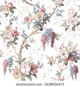 Elegant Floral Pattern with Branches for Home Decor