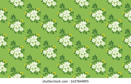 Elegant floral pattern design background for spring, with leaf and flower cute decor.