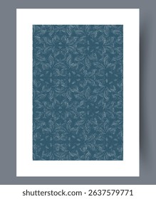 An Elegant Floral Pattern Design beautifully set against a vibrant Teal Background