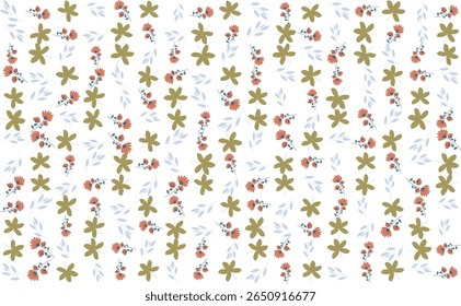 Elegant floral pattern illustration set with seamless designs, perfect for fabric, packaging, and creative backgrounds.