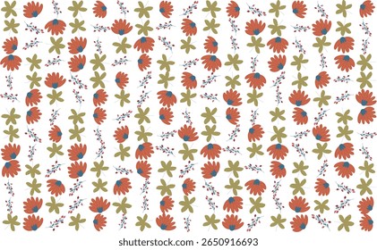 Elegante Blumenmuster Illustration Set mit nahtlosen Designs, perfekt für Stoff, Verpackung und kreative Hintergründe.