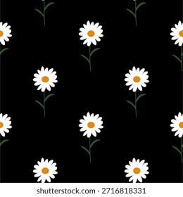 Elegante padrão floral em um fundo preto negrito