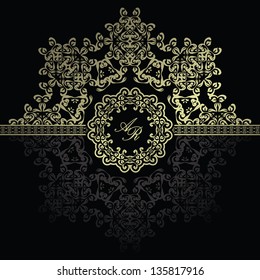 Elegant floral pattern on a dark background. Original design
