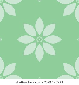 Elegant floral pattern in pastel green. Perfect for backgrounds, textiles, or stationery.