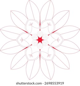 Elegante padrão floral com linhas vermelhas e detalhes intrincados para projetos têxteis e projetos criativos Bela ilustração botânica para papel de parede e fundos Stock Photo
