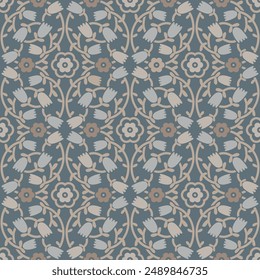 Elegant floral pattern. Seamless blooming background for fabric, textile, fashion, wrapping, wallpaper and all prints