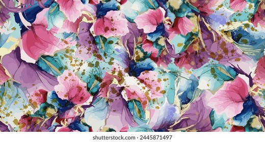 Elegante patrón floral. Flor botánica sin costura para textil o impresión. Abstractas diseño de hojas florales. Ilustración vectorial