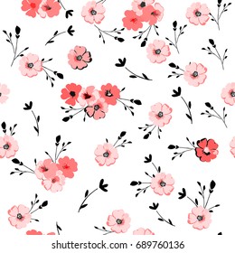 Elegant floral pattern. Seamless vintage background for design fabric, paper, wrapping.
