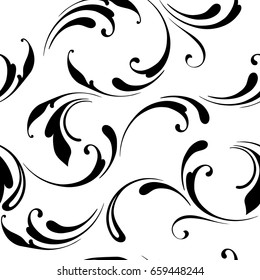 Elegant floral pattern. Simple outline template for background, textile, wallpaper, wrapping.