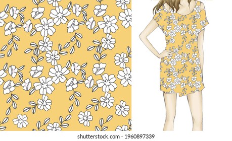 Elegant floral pattern in small colorful flowers. Liberty style. Floral seamless background for fashion prints. Ditsy print. Seamless vector texture. Spring bouquet.