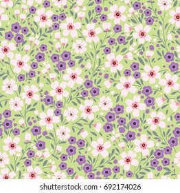 Elegant floral pattern in small colorful flower. Liberty style. Floral seamless background for fashion prints. Ditsy print. Seamless vector texture. Spring bouquet.