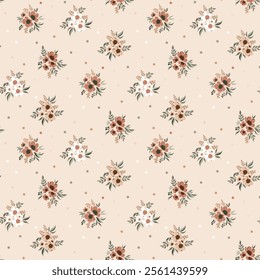 Elegant floral pattern in small flower. Vintage flower seamless. Ditsy design, ditsy floral pattern. Liberty style. Floral seamless background for surface design, fashion print. Spring bouquet