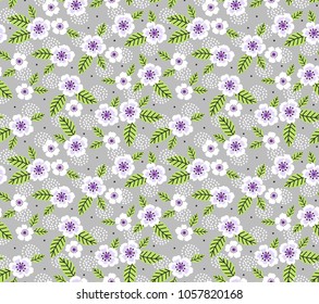 Elegant floral pattern in small flowers are scattered on the surface. Liberty style. Floral seamless background. Ditsy print. Seamless vector texture.  A bouquet of spring flowers for fashion prints.