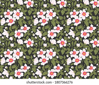 Elegante estampado floral en flores pequeñas. Estilo de la libertad. Fondo floral sin fisuras para las impresiones de moda. Impresión Ditsy. Textura vectorial sin inconvenientes. Ramo de primavera.