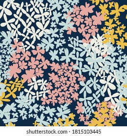 Elegant floral pattern with small hand draw flowers. Liberty style. Floral seamless background for fashion prints. Vintage print. Seamless vector pattern. 