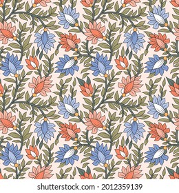 Elegant floral pattern in small hand draw flowers