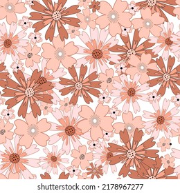Elegant floral pattern in small hand draw flowers. Liberty style. Floral seamless background for fashion prints. Vintage print. Seamless vector texture. Spring bouquet.
