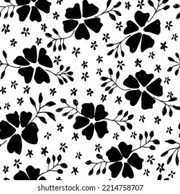 Elegant floral pattern in small hand draw flower.  Floral seamless background for fashion prints. Vintage print. Seamless vector texture. Repeating floral vector pattern. 

