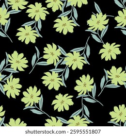 Elegant floral pattern in small hand draw flowers. Liberty style. Floral seamless background for fashion prints. Vintage print. Seamless vector texture. Spring bouquet.