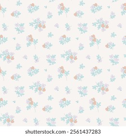 Elegant floral pattern in small pink flower. Vintage flower seamless. Ditsy design, ditsy floral pattern. Liberty style. Floral seamless background for surface design, fashion print. Spring bouquet