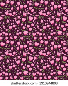 Elegant floral pattern in small pinkflower. Liberty style. Floral seamless background for fashion prints. Ditsy print. Seamless vector texture. Spring bouquet.
