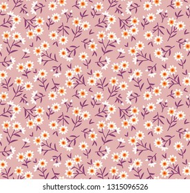 Elegant floral pattern in small white flower. Liberty style. Floral seamless background for fashion prints. Ditsy print. Seamless vector texture. Spring bouquet.