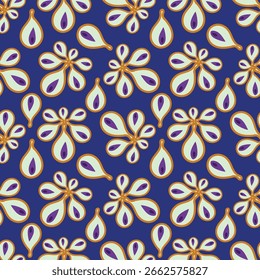 Elegantes Blumenmuster für Textilien und Bildschirmhintergründe
